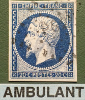 R1311/722 - NAPOLEON III N°14Aa Bleu Foncé - AMBULANT " PS 2° " - 1853-1860 Napoléon III