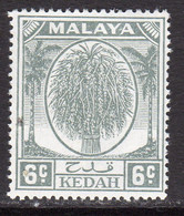 Malaya Kedah 1950-55 Rice Sheaf 6c Grey Definitive, MNH, SG 80 (MS) - Kedah