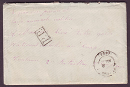 PYRENEES ORIENTALES - LSC - Tàd T17 PERPIGNAN (1871) + "P.P.", Lettre En FM (Garde National Du Camp De Toulouse, - Krieg 1870