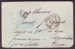 LANDES - LSC - Tàd T17 MONT DE MARSAN + "P.P." (franchise Pour Prisonnier De Guerre) + Taxe "2 1/2 Pour Spandan (Prusse) - Krieg 1870