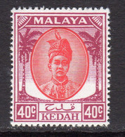 Malaya Kedah 1950-55 Sultan Badlishah 40c Red & Purple Definitive, MNH, SG 86 (MS) - Kedah