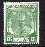 Malaya Kelantan 1951-55 Sultan Ibrahim 8c Green Definitive, MNH, SG 68 (MS) - Kedah