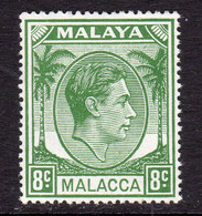 Malaya Malacca 1949-52 GVI 8c Green Definitive, MNH, SG 8a (MS) - Malacca