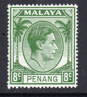 Malaya Penang 1949-52 GVI 8c Green Definitive, MNH, SG 10 (MS) - Penang