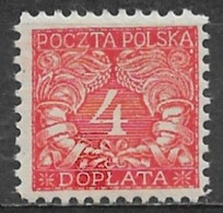 Poland 1919. Scott #J14 (MH) Numeral Of Value - Strafport