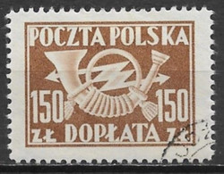 Poland 1949. Scott #J115 (U) Post Horn With Thunderbolts - Strafport
