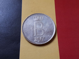 BELGIQUE BAUDOUIN 250F PETIT B TRANCHE ETOILES ARGENT - 250 Francs