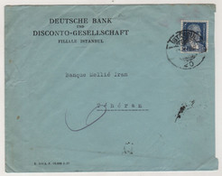 DEUTSCHE BANK ,ISTANBUL TO IRAN ,BANQUE MELLIE ,1937 COVER - Briefe U. Dokumente