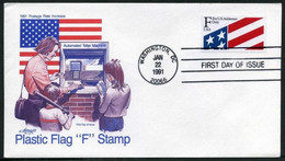 USA 1991 Plastic Flag "F" Stamp | FDC, Washington DC, Jan. 22 (Artmaster) | Flag Design By Harry Zelenko | - 1991-2000