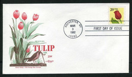 USA 1991 Tulip Coil, Rochester March 3 (Artmaster) FDC | Flowers [Bird On Cover] - 1991-2000