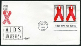 USA 1993 AIDS Awareness, Pair FDC, New York, Dec. 1 (Artmaster) - 1991-2000