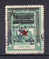 1945  ITALY,CROATIA,FIUME,RIJEKA,2 LIRE REVENUE STAMP,OVERPRINTED,USED - Fiume & Kupa