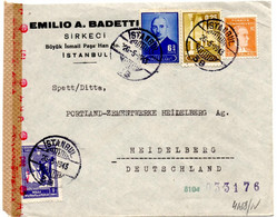 Lettre De Istambul (26.5.1943) Pour Heidelberg Censure Allemande - Briefe U. Dokumente