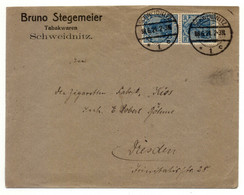 Bruno Stegemeier, Tabakwaren, Schweidnitz 1921 - Nach Dresden - Buste