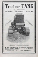 Publicité Papier TRACTEUR TANK NEVERSLIP PIDWELL 1919 SV P1048509 - Advertising