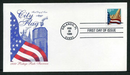 USA 1999 Flag And The City Buildings FDC, Orlando, FL, Feb. 25 (Artmaster) - 1991-2000
