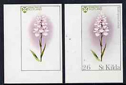 St Kilda 1969 Flowers 2s6d (Heath Spotted Orchid) Imperf Single With Grey Omitted (St Kilda, Imprint & Value) Plus Imper - Local Issues