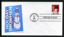 USA 2002 Sc 3677 Holiday Snowmen FDC, Houghton, MI, Oct. 28 (Artmaster) Mi. 3708BA - 2001-2010