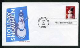 USA 2002 Sc 3679 Holiday Snowmen FDC, Houghton, MI, Oct. 28 (Artmaster) Mi. 3710BA - 2001-2010