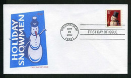 USA 2002 Sc 3682 Holiday Snowmen FDC, Houghton, MI, Oct. 28 (Artmaster) Mi. 3714BC - 2001-2010