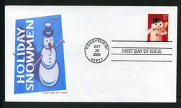 USA 2002 Sc 3678 Holiday Snowmen FDC, Houghton, MI, Oct. 28 (Artmaster) Mi. 3709BA - 2001-2010