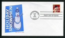 USA 2002 Sc 3681 Holiday Snowmen FDC, Houghton, MI, Oct. 28 (Artmaster) Mi. 3713BC - 2001-2010