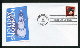 USA 2002 Sc 3683 Holiday Snowmen FDC, Houghton, MI, Oct. 28 (Artmaster) Mi. 3711BC - 2001-2010