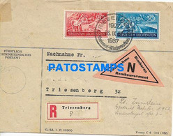 170263 LIECHTENSTEIN TRIESENBERG COVER CANCEL YEAR 1937 REGISTERED NO POSTAL POSTCARD - Ganzsachen