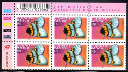 South Africa - 2002 7th Definitive Fauna And Flora R9 Moth Control Block (**) (2002.09.20) - Blocks & Sheetlets