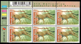 South Africa - 2007 7th Definitive Fauna And Flora B5 Cheetah Control Block (**) (2007.08.10) - Blokken & Velletjes