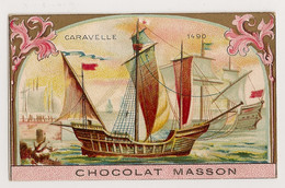 Ref AlbMar : Chromo Originale Chocolat Masson Bateau Caravelle 1490 - Andere