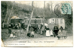 60140 LIANCOURT- Route D’Ars - Un Campement De Bohémiens, Roulottes - Liancourt