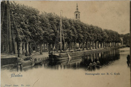 Muiden // Herengracht Met R. C. Kerk Ca 1900 Vivat Vouw Onderrand Verstevigd - Sonstige & Ohne Zuordnung