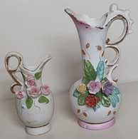 Lot Vases Fleuris - Fleur Rose - STATUETTE - Bon état - 32 / Vers 1990 - Otros & Sin Clasificación