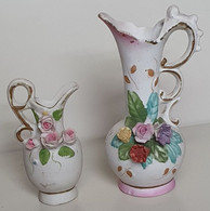Lot Vases Fleuris - Fleur Rose - STATUETTE - Bon état - 32 / Vers 1990 - Andere & Zonder Classificatie