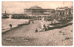 CPA - Carte Postale -Royaume Uni -Portsmouth- Southsea Glarence Pier & Beach  VM37880 - Portsmouth