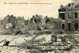 034 732 - CPA - France (80) Somme - Ruines De Montdidier - Place Du Marché Aux Vaches - Montdidier