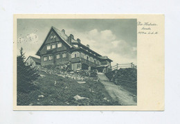 1939 3. Reich Schlesien Foto AK Heufuderbaude Isergebirge Bad Flinsberg + Landpoststempel - Schlesien