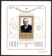 ROMANIA 1966 Gheorghiu-Deij Block MNH / **.  Michel Block 61 - Nuovi