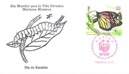 Mexico:FDC, WWF, Butterfly, 30.09.1988 - Mexico