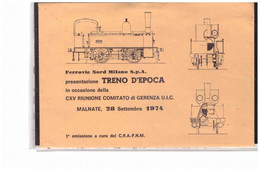 TEM14625   -  MILANO  28.9.1974    /    FERROVIE NORD MIULANO SPA - PRESENTAZIONE TRENO D'EPOCA - Trenes