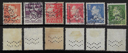 Denmark 1905 / 2001 6 Stamp Perfin Breakers By Københavns Kommune official Copenhagen City Lochung Perfore - Andere