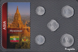 Myanmar 1966 Stgl./unzirkuliert Kursmünzen Stgl./unzirkuliert 1966 1 Pyas Bis 50 Pyas - Birmania
