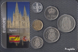 Spanien 1975 Stgl./unzirkuliert Kursmünzen Stgl./unzirkuliert 1975 50 Centimos Bis 100 Pesetas - Sets Sin Usar &  Sets De Prueba