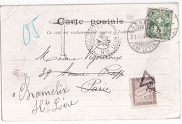 SUISSE - 1903 - CARTE De GENEVE TAXEE ! => CHOMELIX (HAUTE LOIRE) - Lettres & Documents