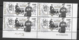 #10060 ARGENTINE,ARGENTINA 2021 FIRST POSTMAN 250° ANIVERSARY BLOC OF 4,CUADRE,NEUF MNH - Neufs