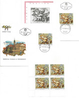 3146w: Österreich 1969, Barocke Fresken, Stift 3591 Altenburg,2 FDCs Und Viererblock ** - Horn