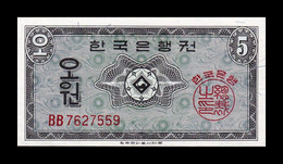 Corea Del Sur South Korea 5 Won 1962 Pick 31 SC UNC - Korea, South