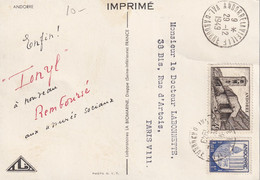 ANDORRE - Carte Postale De 1949 - Briefe U. Dokumente
