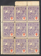 PORTUGAL CINDERELLA VIGNETTE BLOCK OF 9 MINT NO GUM Portugal 1929 - Vinheta Da Assistência Nacional Aos Tuberculosos - Erinnofilia